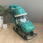 Коляска комбинированная (санки - коляска) «Ника Детям 7-7» джинс зеленый (арт. НД7-7/3)