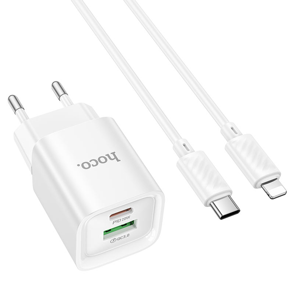 СЗУ HOCO C147A Charm PD20W+QC3.0 charger set(C to iP)(EU)