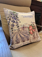 Декоративный гобеленовый чехол для интерьерной подушки Лаванда Прованс 47х47