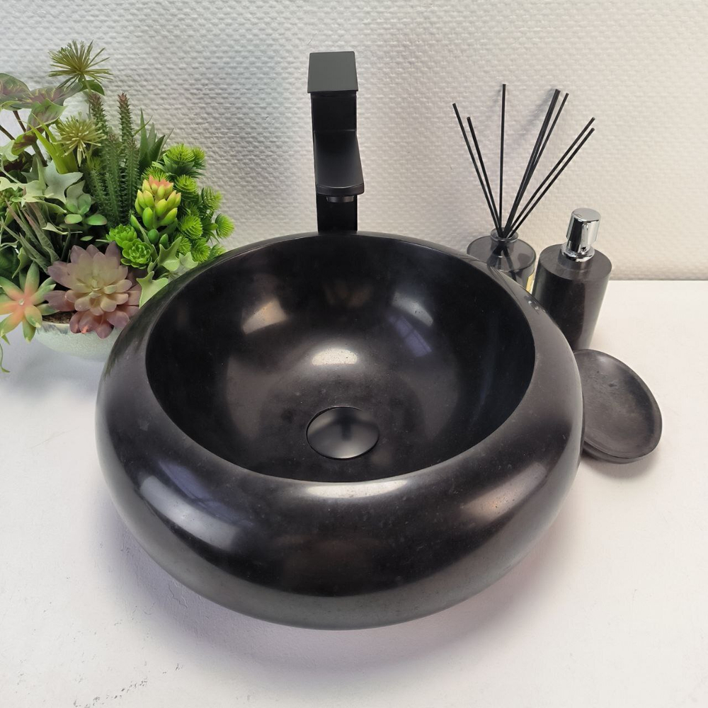 Раковина из андезита Donut Black  DA-62937 40*40*15 06