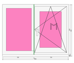 Пластиковое окно 800 х 1050 ТермА Эко + Москитная сетка