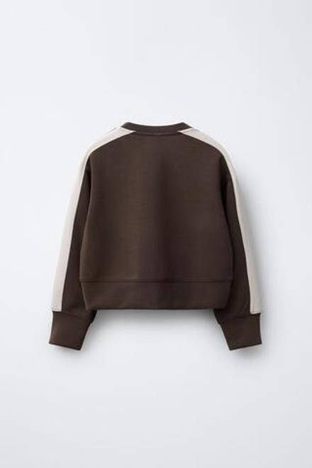 ZARA ТОЛСТОВКА С ПОЛОСАМИ ИЗ МОДАЛА, КОРИЧНЕВЫЙ