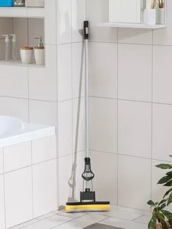 Швабра для мытья пола Доляна, PVA с роликовым отжимом, ручка 120 см, насадка 27 см, цвет МИКС