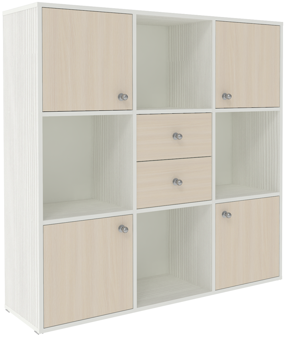 Стеллаж КарИВи Джери Белое Дерево  Дуб Молочный