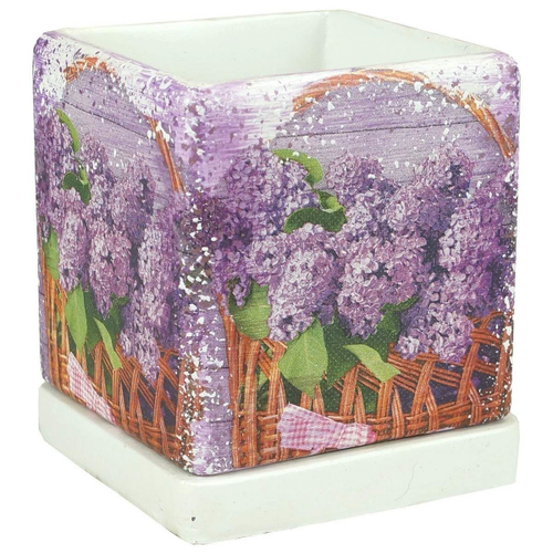 КАШПО САДЫ АУРИКИ СИРЕНЬ КУБИК ГИПС V-1,1Л,B-12СМ,H-13СМ ФИОЛЕТОВЫЙ