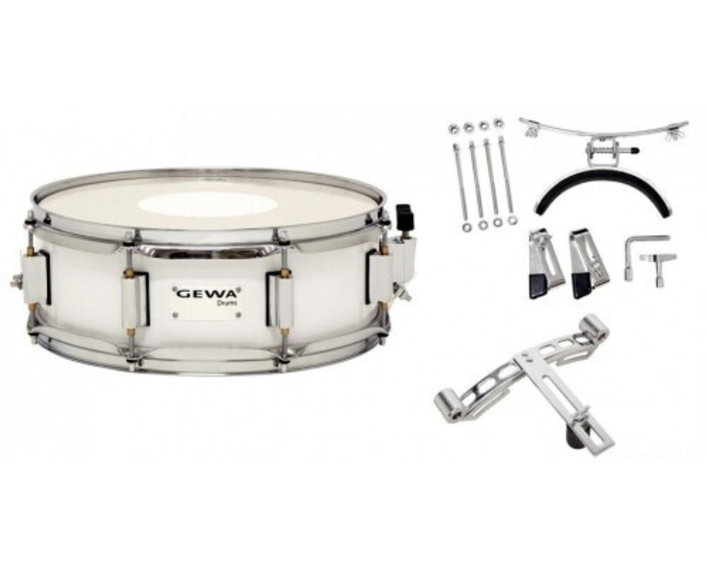 GEWA Marching Small Drum Birch White Chrome 14x5.5" маршевый малый барабан 14x5,5