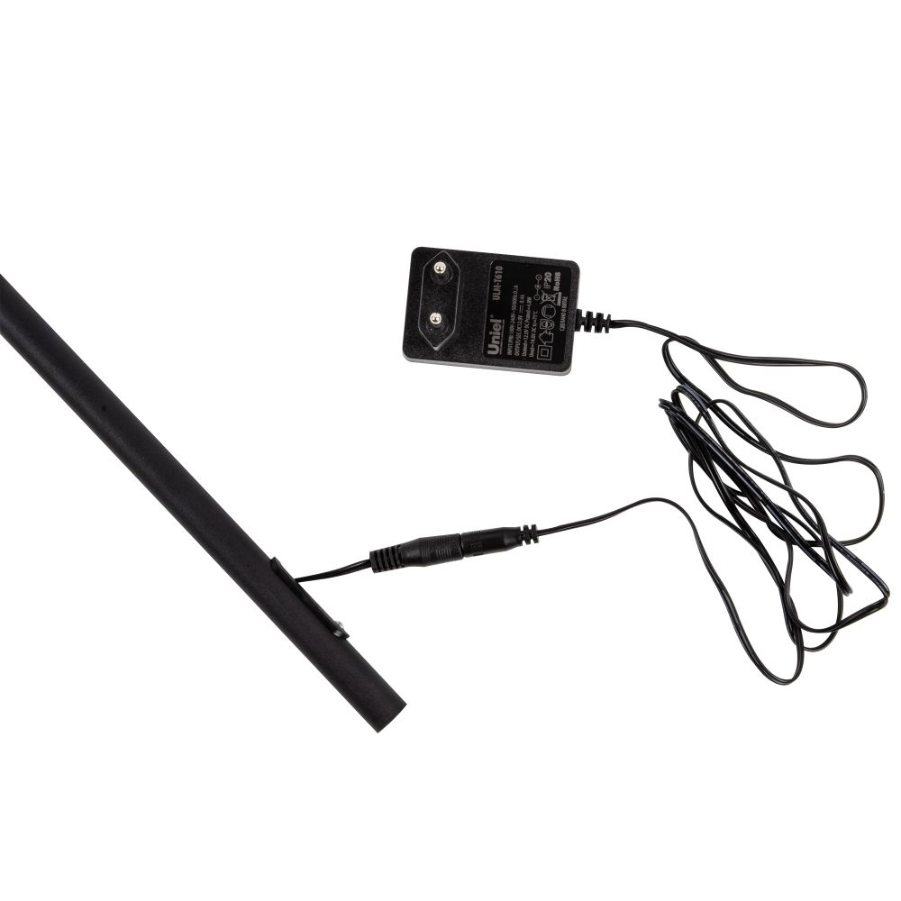 ULM-T610 7W-4500K-DIM BLACK Торшер напольный светодиодный. 7W. с регулировкой наклона. Сенсорный выключатель. Диммер. Черный. ТМ Uniel