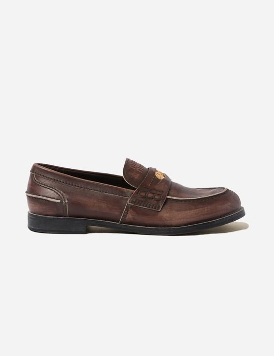 Miu Miu Brushed Leather Loafers 