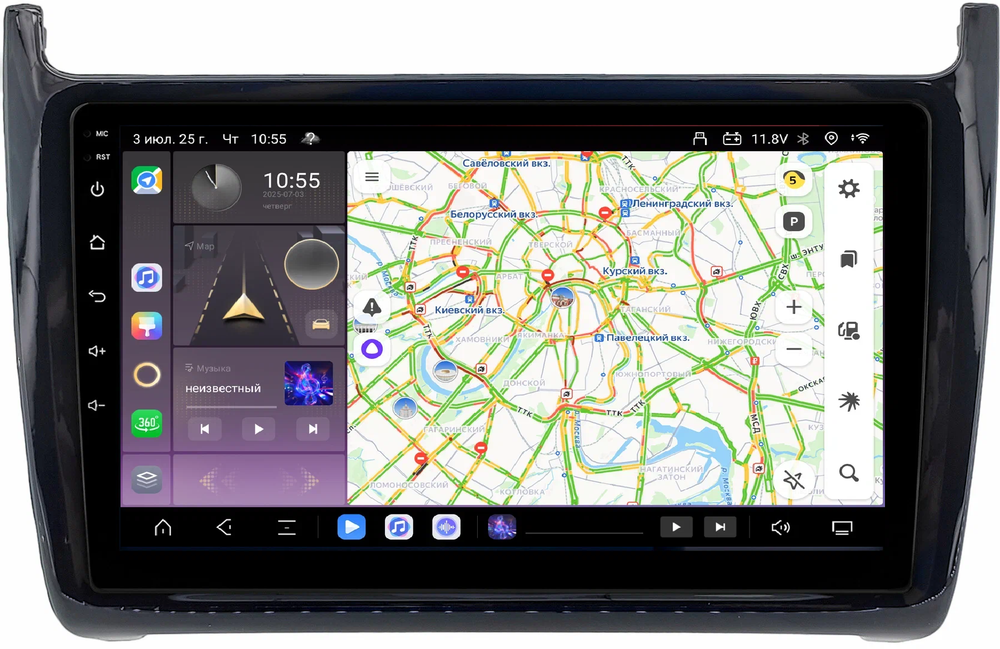 Магнитола для Volkswagen Polo 2009-2020 - Kuberg QLed, Android 13, TS20, CarPlay, SIM-слот