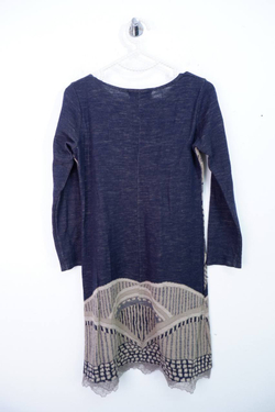 Платье Cristina Gavioli теплое с кружевной тесьмой, визуально 44 размер