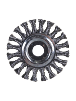 Щетка дисковая плоская (125х22.2 мм, витая металлическая проволока) для УШМ Gigant G-11050