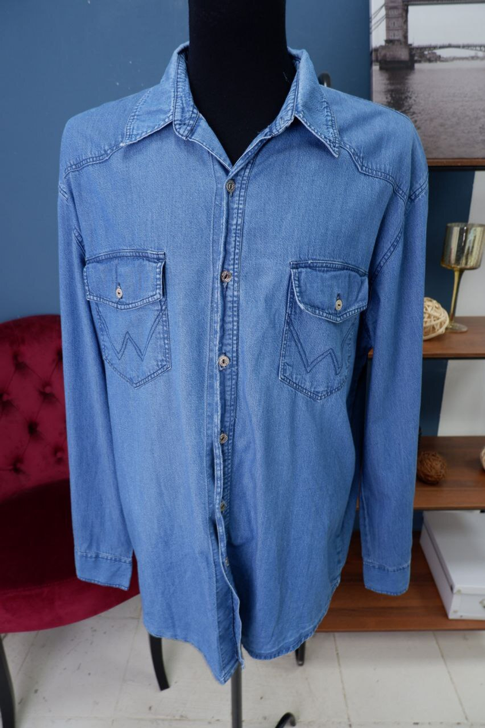 Рубашка джинсовая 58+ размер