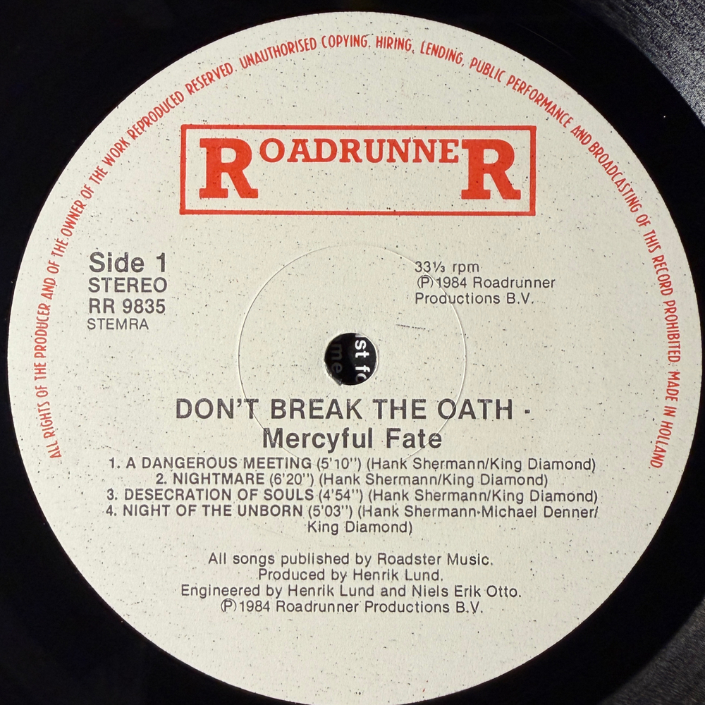 Mercyful Fate ‎– Don't Break The Oath (Голландия 1984г.)