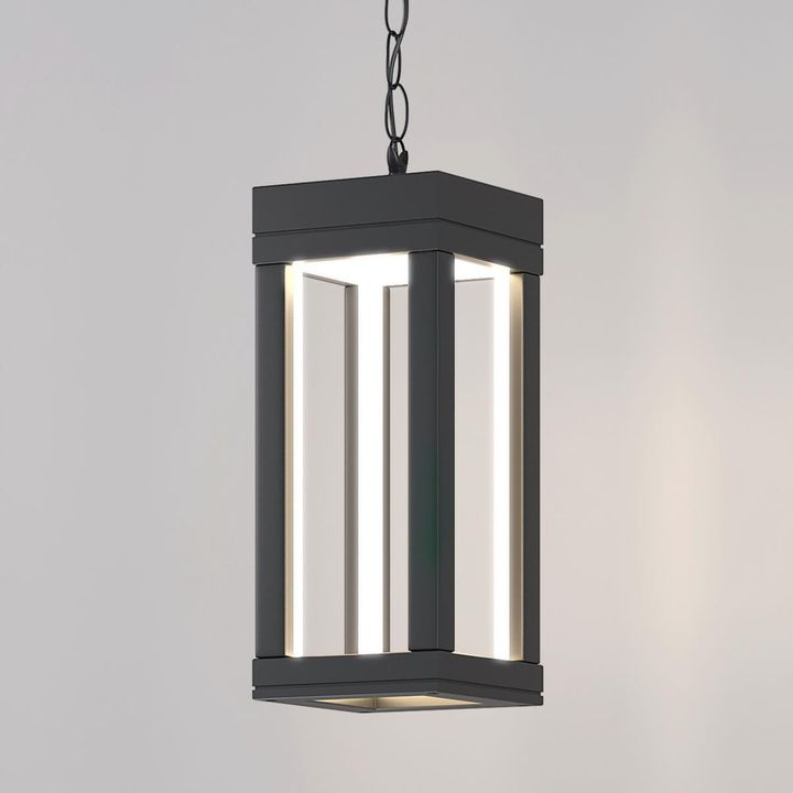 Уличный подвесной светодиодный светильник Elektrostandard Frame 1528 Techno Led серый a051858
