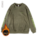 Мужская толстовка в американском ретро-стиле на весну и осень, очень большая, на флисовой подкладке, без капюшона, с длинным рукавом, в стиле Чжуншань.