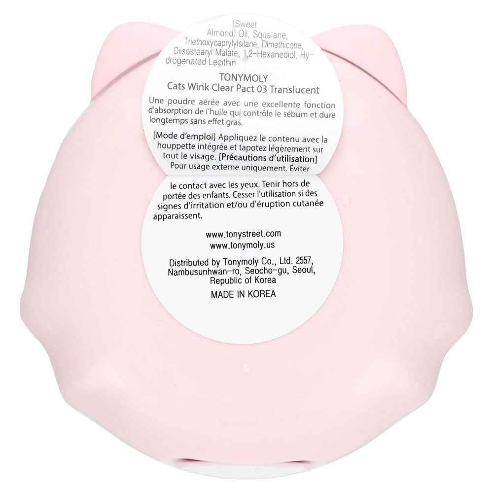 TonyMoly, Cat's Wink Clear Pact, 03 полупрозрачный, 8 г (0,28 унции)