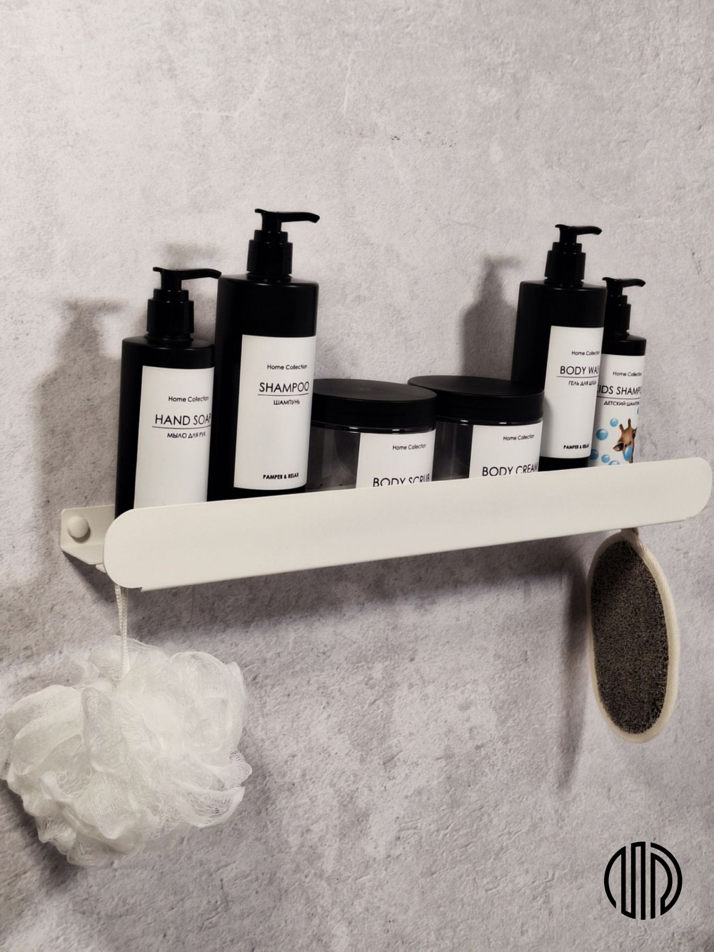 Полка для ванной комнаты, полка для кухни, полка для прихожей, MetaDec Arc белая 50см