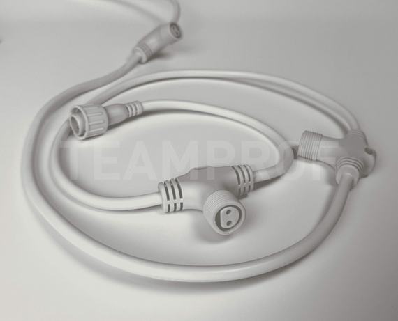 Соединительная шина, 2 pin, Т-образный коннектор, 2,5 м., 5 лучей, белый, TeamProf (TPF-SC-2,5/5-W)