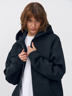 Худи зип с начесом (черный)