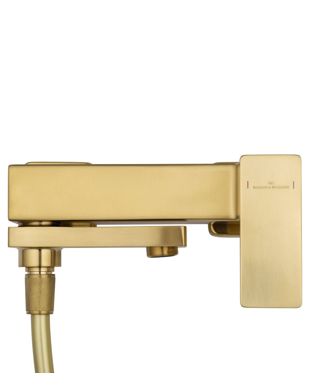 Смеситель для ванны с душем WONZON & WOGHAND CUBE 2.0, Брашированное золото (WW-88037068-BG)