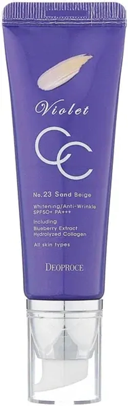 Deoproce Violet CC Cream №23 Sand Beige (Песочный бежевый) СС крем для любого типа кожи лица, 50 гр