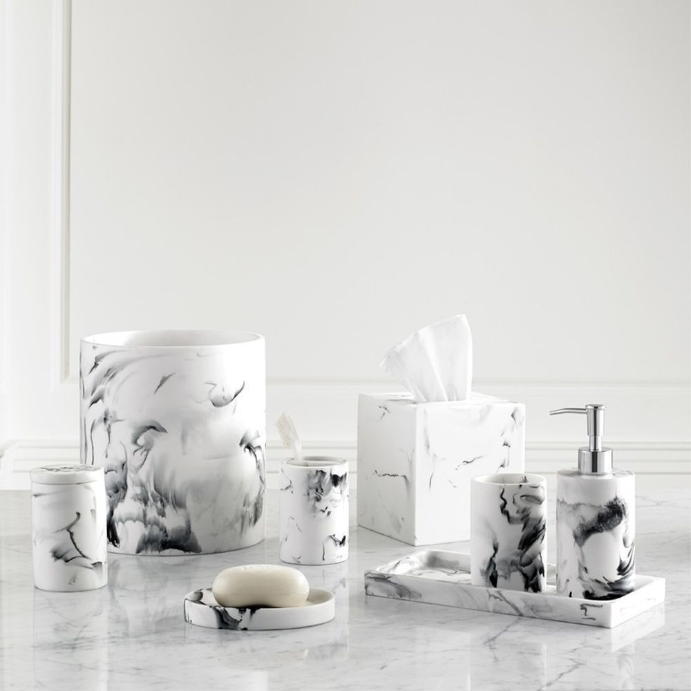 Стакан для зубных щеток Kassatex Arabesco White/Black США-Китай фото