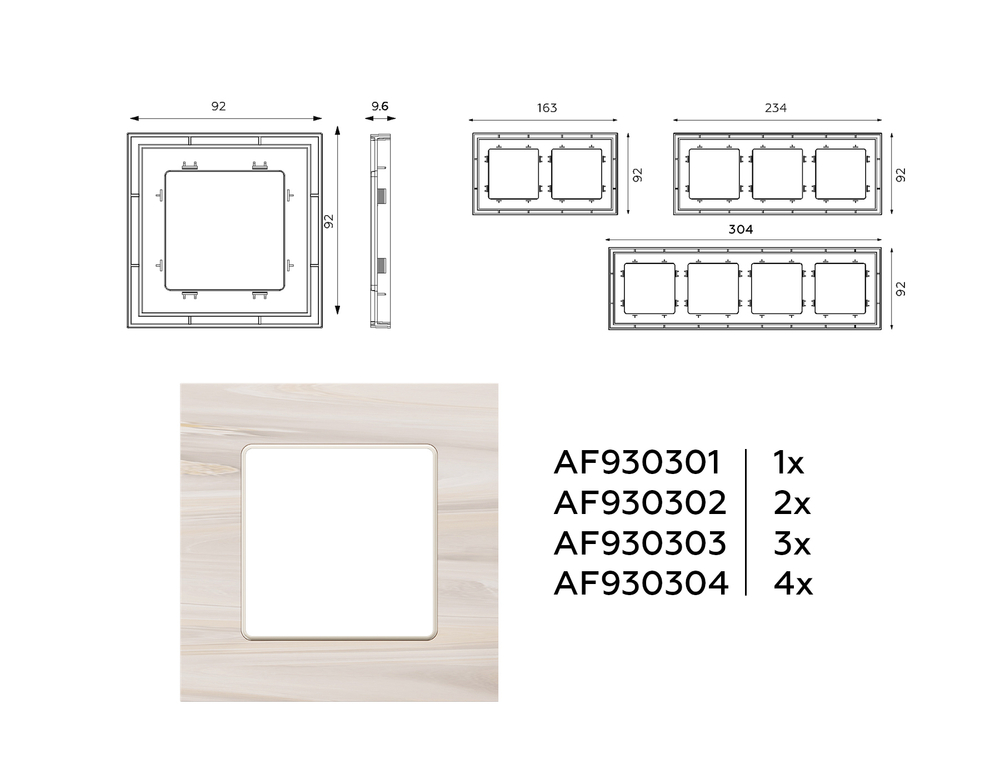 AF930304 Рамка ALFA Grand (Бежевый мрамор) 4-ая