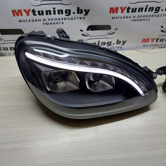 Передние фары daylight black для Mercedes S W220