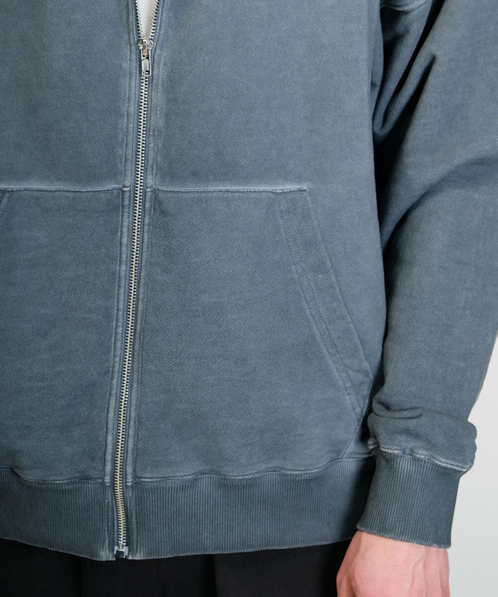 Худи Hardlunch Logo на молнии garment dye темно-серый