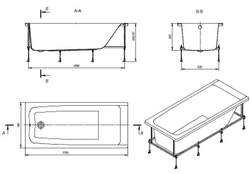 Акриловая ванна Roca Elba 170x75 248507000 схема