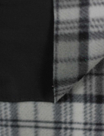 Ткань плащевая на флисе клетка, 270 гр/м2, 150 см, чёрный