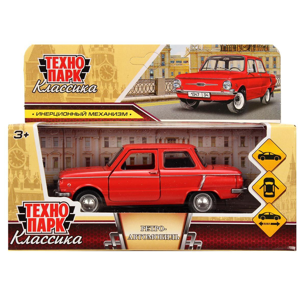 Модель ин. мет. "Заз-968а Запорожец" 12см, красный ZAZ968A-12-RD (Технопарк)