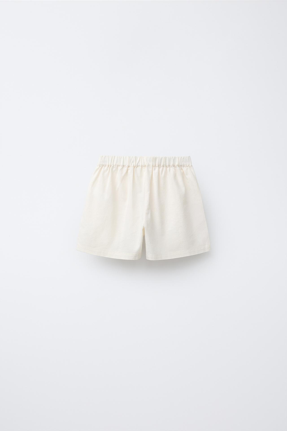 ZARA ШОРТЫ-БЕРМУДЫ С ВЫШИВКОЙ, ЭКРЮ