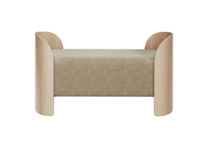 Банкетка Lagom 2 120 см (светло-бежевый FiberGuard, натуральный дуб)