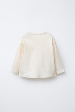 ZARA ЛОНГСЛИВ С АЖУРНЫМ УЗОРОМ «СЕРДЦА», ЭКРЮ