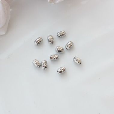 Бусина разделитель (спейсер) фриформ, 5*4 мм, родий, 10 штук, Р036