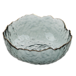 MILLIMI Салатник 17x16,5x7,5см, стекло, серый с золотой каймой