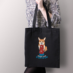 Тканевая сумка "Корги обедает"