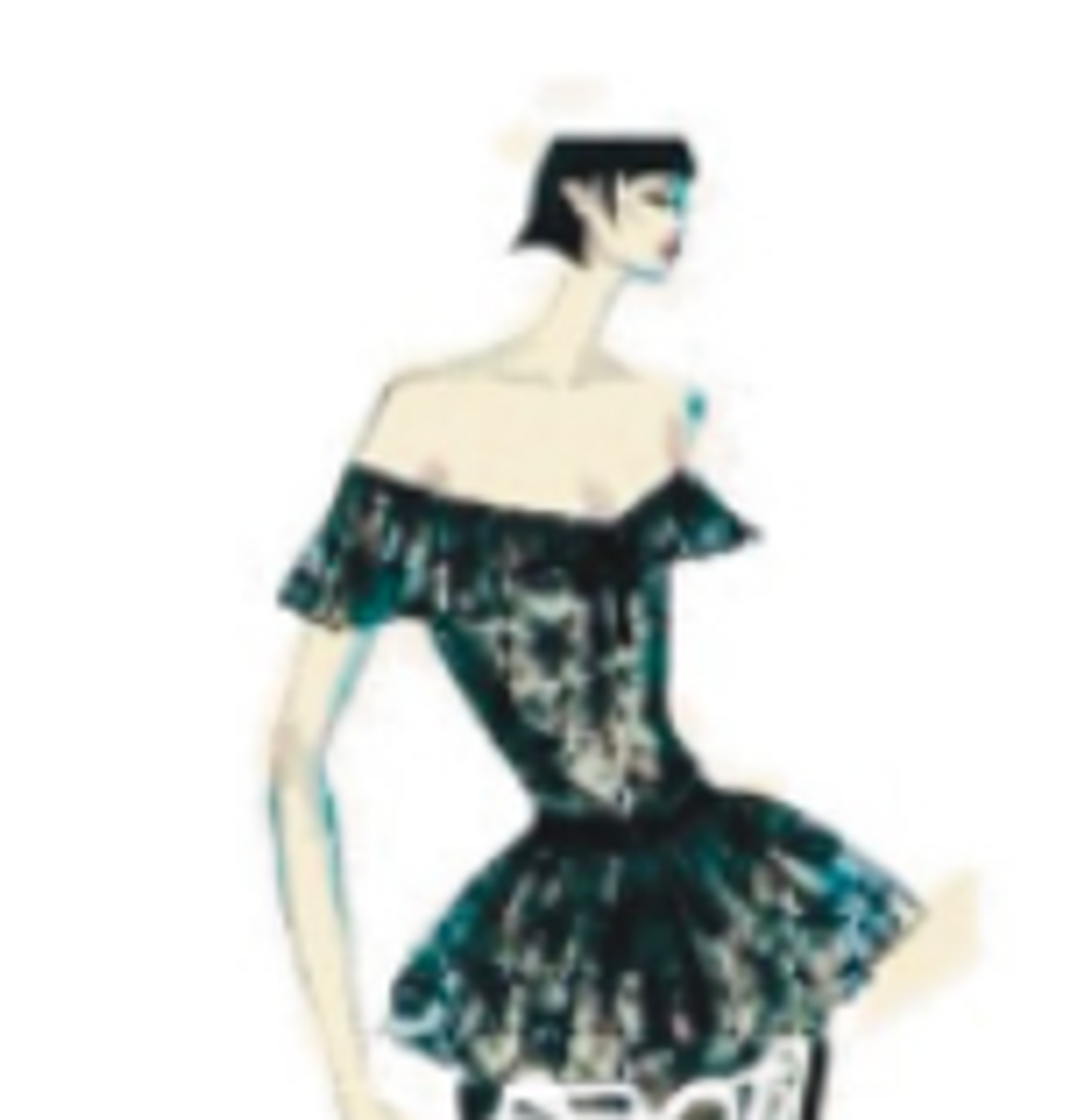 Топ с баской из кружева