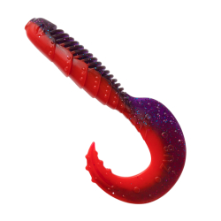 Приманка ZUB-HIBINA  95мм(3,8")-4шт, (цвет 021) фиолетовый верх-красный низ