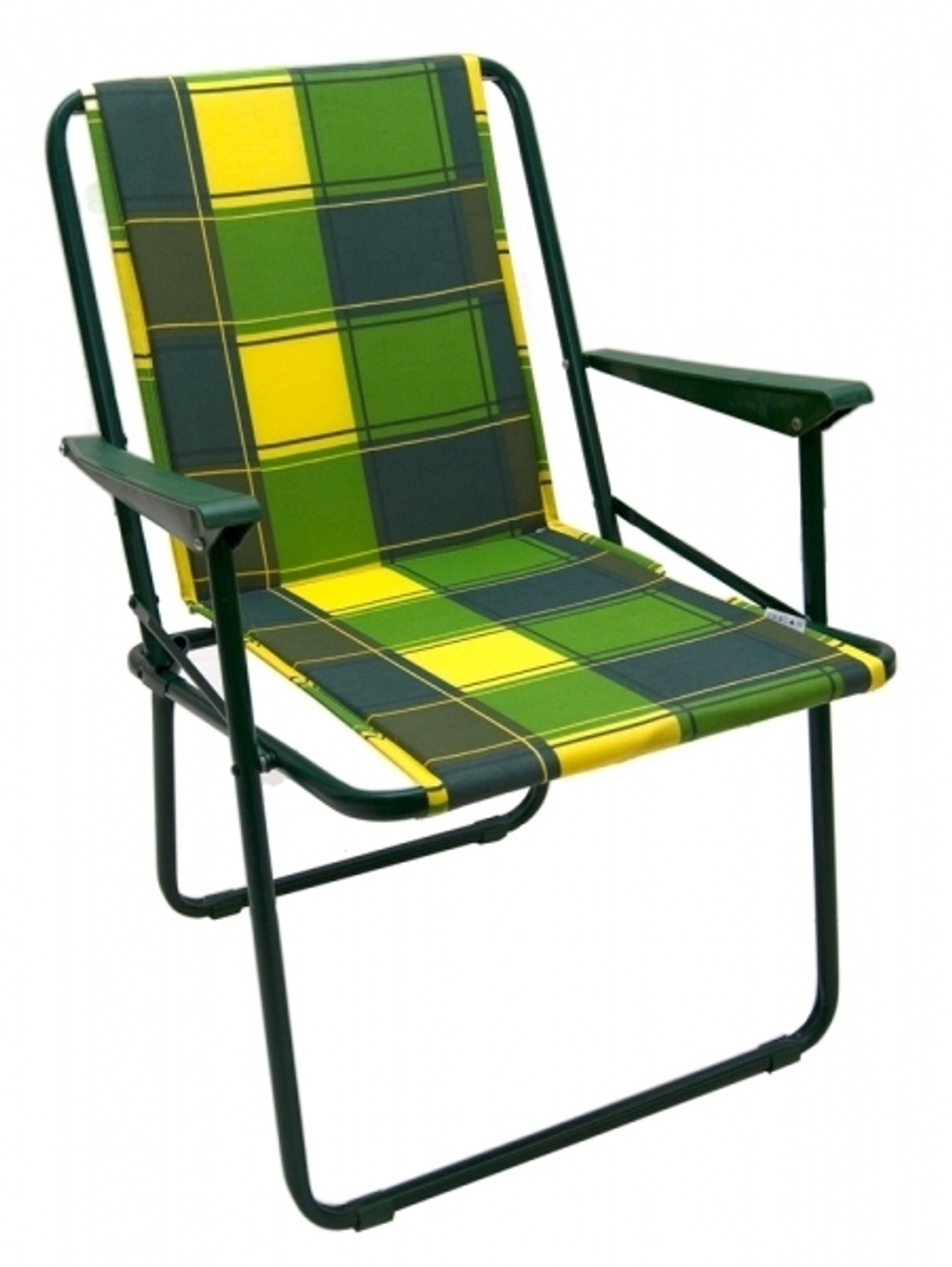 Кресло складное Фольварк мягкое арт.с565/66 (5 шт в упаковке (каркас зеленый, ткань зелено-серая клетка))