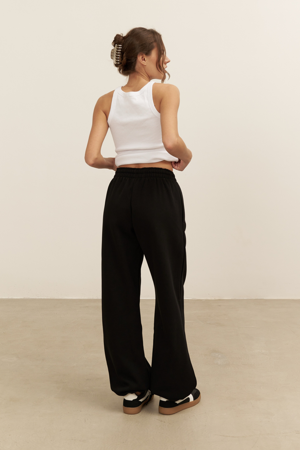 Брюки-трансформеры, с начесом, черные