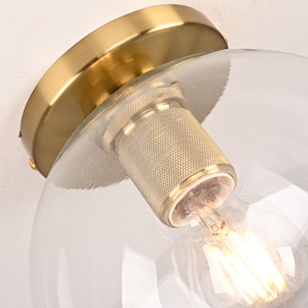Потолочный Светильник Rh Utilitaire Globe Shade Flushmount Brass By Imperiumloft