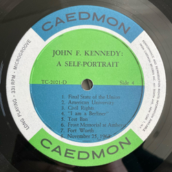 Винтажная виниловая пластинка LP Джон Ф. Кеннеди, John F. Kennedy, John F. Kennedy, A Self Portrait (The Gallant Warrior Of The Thousand Days) (США 1964)