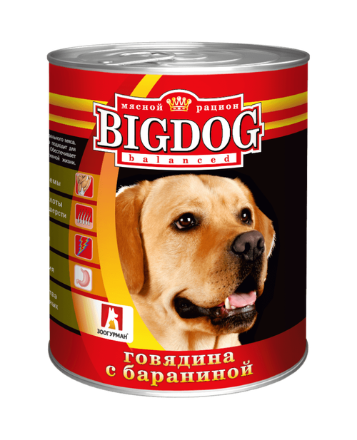 Зоогурман корм консервированный для собак big dog