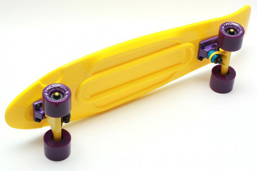 Скейтборд Triumf Active 27" TLS-402 желтый с фиолетовыми колесами