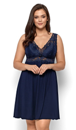 Соблазнительная сорочка Bona с кружевным лифом (Размер: XXXL) (Цвет: темно-синий)