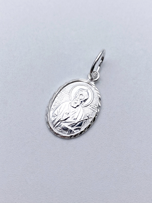 Образок из серебра/Без покрытия/С подвижным ухом/Андрей