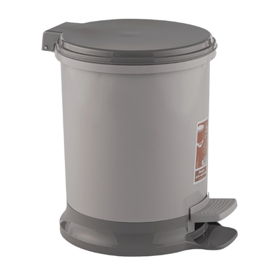 Ведро для мусора с педалью 11л цвет серый, устойчивое