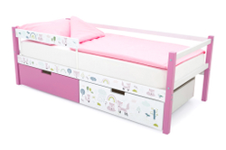 Детская кровать тахта Бельмарко Svogen лаванда-белый лисята